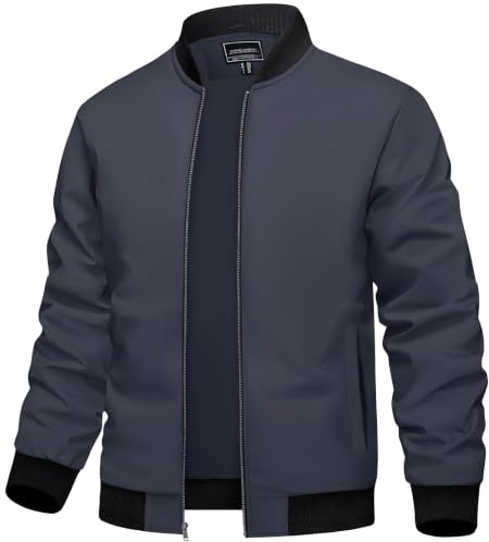 TACVASEN Chaquetas de Hombre Chaqueta de Béisbol Informal Inteligente Chaquetas Cortavientos Ligeras Chaqueta de Verano al Aire Libre