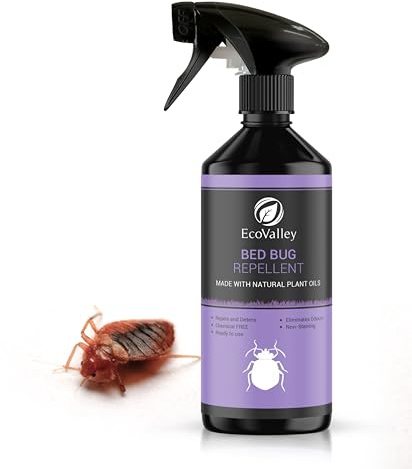 EcoValley Bed Bug Repellent Spray 500ml - Fast Acting Bedbug Terminator Treatment for Mattresses, Homes, Caravans, Trucks, and Bedrooms