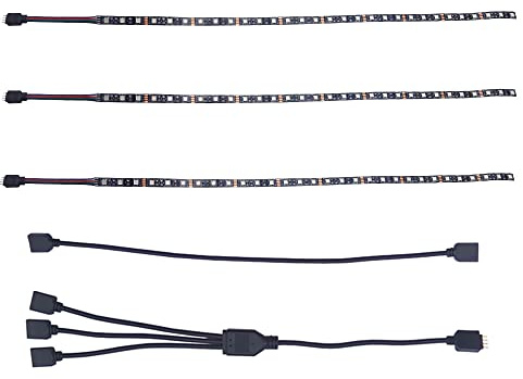 PC RGB LED PC Innenbeleuchtung RGB LED Strip Motherboard-Steuerung, 12V 4-Pin-RGB, Kompatibel mit Asus Aura, Asrock RGB-Led, Gigabyte-RGB-Fusion, x xLight, 50cm