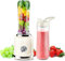 KitchenApp Mixeur Électrique avec 2 Bouteilles Portables de 600 ml sans BPA pour Smoothies | Mixeur Multifonctionnel pour Milkshakes Fruits | 6 Lames en Acier Inoxydable