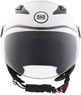 BHR Demi-Jet, Motorradhelm für Kinder, 838 Kildren, Scooter-Helm für Kinder/Mädchen, ECE 22.06, kratzfestes Visier und mikrometrischer Verschluss, Weiß, S