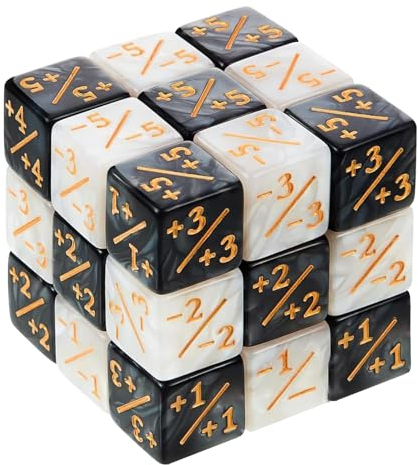 LEOEASIY 24 Stücke Magic Würfel,Gezinkte Würfel,Magic The Gathering Würfel,Würfel Zähler,Magic The Gathering Zubehör,Kartenspiel Zubehör,Würfel Cube Loyalität Würfel Kompatibel mit MTG,2 Farben