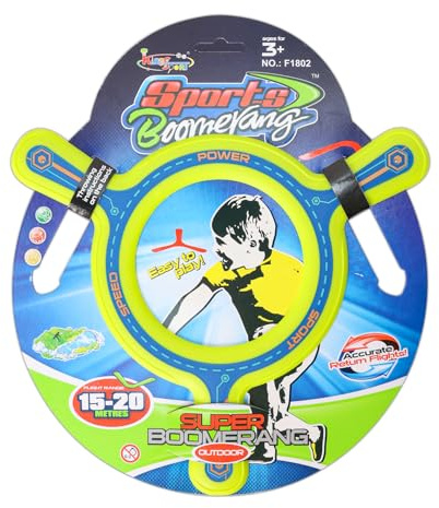 Kids Boomerangs, Flying Rings Outdoor Sports Toy for Beginners and Young Throwers (Green 1pcs)
