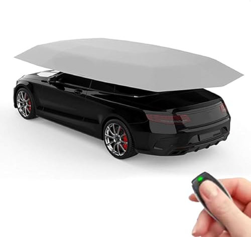Tenda per Auto Universale, Posto Auto Coperto Mobile per Tenda per Auto, Posto Auto Coperto per Protezione Solare Pieghevole, Posto Auto Coperto Mobile per Tenda per Motori,Silvergray-450x230cm