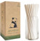 Nature Bamboo Drinking Straws Disposable Biodegradable Bamboo Fiber Straws for Cocktail (240pcs, 6x197mm)