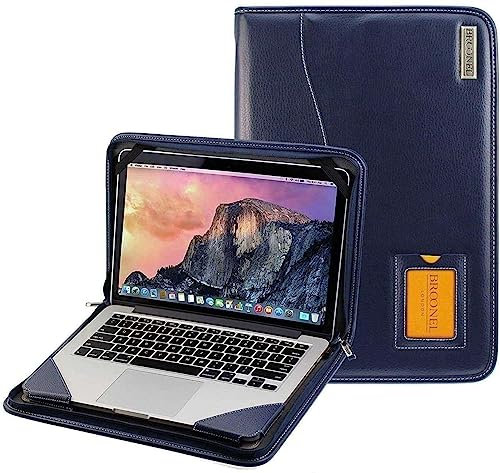 Broonel - Contour Series - Blue Heavy Duty Leather Protective Case - Compatible With Samsung Galaxy Chromebook Go 11.6 Laptop