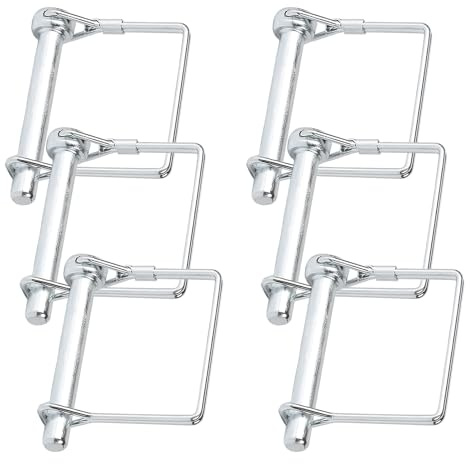 Perno di sicurezza 6 pezzi, coppiglie quadrate rettangolari, 10x70 mm Perno di accoppiamento, bullone di sicurezza, coppiglie per tubi con chiusura a scatto, per rimorchi agricoli, fattorie, giardini
