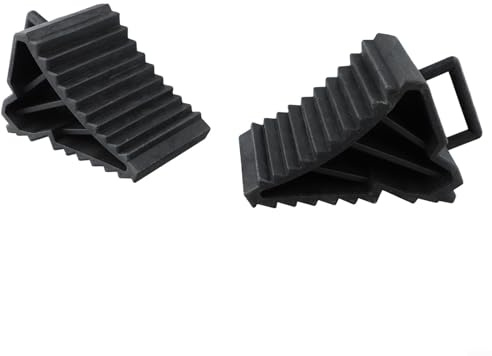 Cuñas de rueda, 2 cuñas de remolque resistentes para caravana, caravana, barco, remolques, bloques de freno antideslizantes con asas para remolques sin freno
