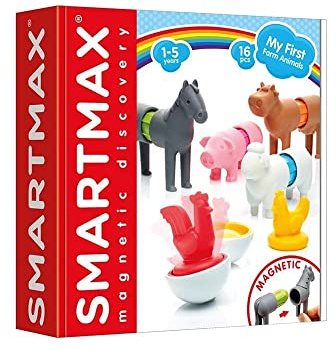 SmartMax | My First Farm Animals | Jouet Magnétique Bébé 12 Mois+ | Animaux de la Ferme à Assembler | Développe Motricité & Imagination | Compatible SmartMax | Jouet d’Éveil Magnétique | Idée Cadeau