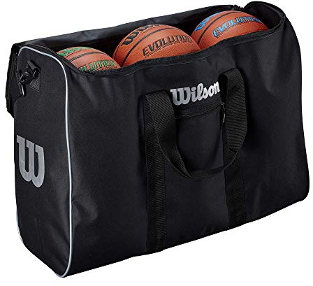 Wilson Unisex-Adult 6 Ball TRAVEL Bag Fußballtasche, Black/Silver, ONE Size