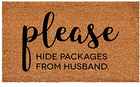 Calloway Mills Hide Packages from Husband Doormat (Tan/Black, 24 x 36)
