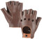 MGGMOKAY Fingerlose Herren Half Finger Autofahrer Handschuhe aus Leder,BraunKamel,S