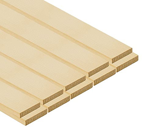 TWE Listelli Legno Massello Abete x 1 Metro su Quattro Lati con Smusso su Spigoli Made in Italy Confezione da 10 pz (10x50x1000) mm
