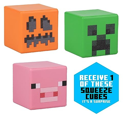 Bloques Antiestrés Minecraft - Producto oficial, artículo aleatorio en bolsa ciega, alivio de estrés divertido, añadido para escritorio de juego, cubo de fidget