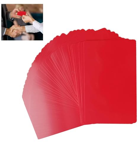 Bustlwor 50 Piezas Rojo Tarjetas Visita Metal, DIY Tarjeta de Visita Grabada, Tarjetas Visita de Metal Láser, 0,21 mm de Espesor, para Oficinas, Tarjetas de Regalo DIY(Rojo)