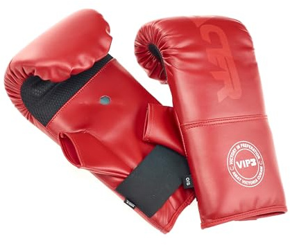 VIP Vital Impact Protection Acer 2 PU Boxing Gloves MMA Martial Arts Fitness Punchbag Bag Mitts, Red/Black