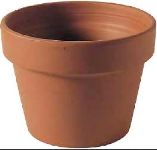 Pots en terre cuite (5 pièces) + jupon en terre cuite (5 pièces) Made in Italy - Jardinière en cuit, diamètre 21 cm, hauteur 15 cm