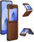Cresee Hülle für Samsung Galaxy Z Flip 6 / Z Flip 7 FE, PU Leder Handyhülle Case Schutzhülle Cover für Galaxy Z Flip6 / Z Flip7 FE, Braun