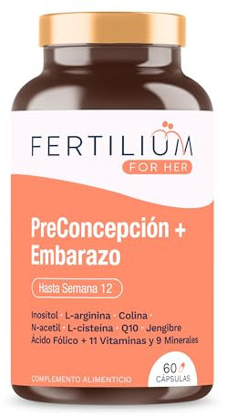 Fertilium Kinderwunsch Folsäure + Inositol + Q10 - Prenatal Vitamins - Schwangerschafts Vitamine + 9 Mineralien - 60 Kapseln