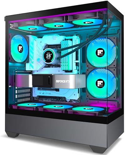 FOIFKIN F1 PC Case - Pre-Installed 6 PWM ARGB Fan, ATX Mid-Tower Computer case, Gaming PC Case, Type-C, 360mm Radiator Support, FOIFKIN (Black)