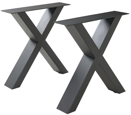 [en.casa] Tischbeine im 2er Set Maribo Metallbeine 42 x 40 cm höhenverstellbar Tischgestell für Couchtisch Sitzbank Sitzhocker Schwarz Tischfüße