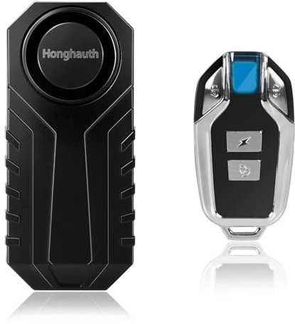 Anti Theft Alarm for Bicycle, 113dB Motorcycle Electric Bike Vibration Alarm Wireless Remote Control Security Sensor for Golf Car Trailer Mailbox Scooter