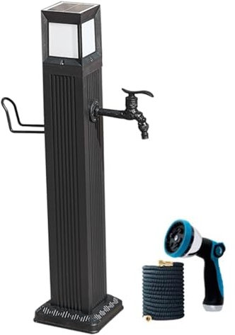 Generisch Colonne d'eau autoportante pour jardin, 4 couleurs, robinet monté au sol, en aluminium, avec télécommande et crochet, 74 cm