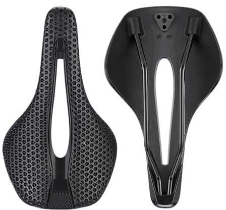 Compatible avec la Selle de vélo imprimée en 3D, Nylon ultraléger EVA Creux, Respirant, Absorbant Les Chocs, VTT, Course sur Route