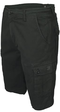 Xact Bermuda Cargo Homme Coton Twill, Short Multipoches Coupe Régulière, Entrejambe 28 cm, Décontracté Été Loisirs Voyage Quotidien