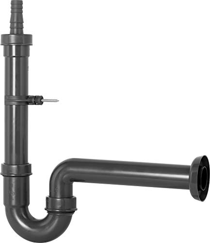 Cornat Dispositivo antiolores Boquilla y Soporte de Pared-Fabricado con plásticos reciclados-Embalaje reciclable/Sifón / T355004R, Negro, 1 1/2 Zoll x 40 mm