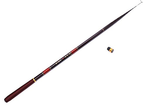 Yanhonin 2.7-7.2m Canne à Pêche Carpe, Canne à Peche Portative de Ultra-légère Télescopique en Fibre de Carbone (6.3m)