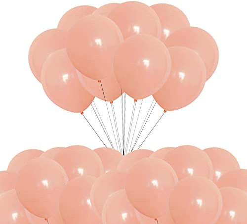 Trimming Shop 10 Inch Orange Pastel Macaron Balloons 100 Pcs Helium Grade Latex Balloon for Birthday, Weddings, Baby Shower, Anniversary, Engagement, Gender Reveal, Christening Parties & Events