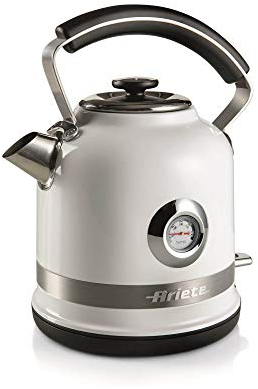 Ariete 2854 Moderna Bollitore Elettrico, 2000 W, Capacità 1,7 L, 360° Cordless, Sistema di Spegnimento Automatico, Filtro Rimovibile, Livello Acqua Visibile, Termometro, Bianco