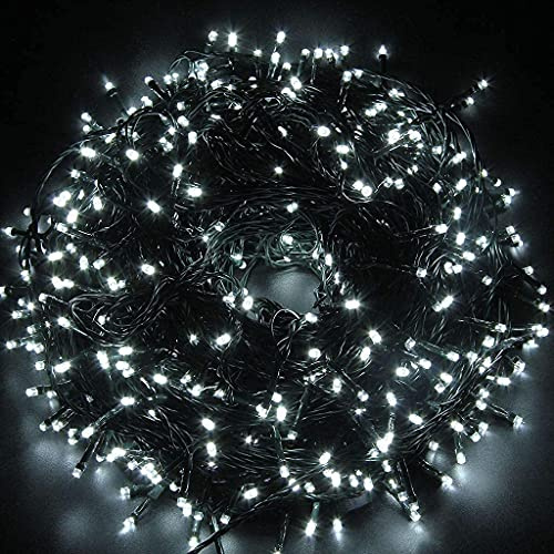 SHATCHI 2000LEDs Christmas Tree Fairy String Lights 200m Lit - Multifunction 8 Light Modes, Timer, Memory, Indoor/Outdoor Low Voltage Waterproof Home Decorations, Cool White