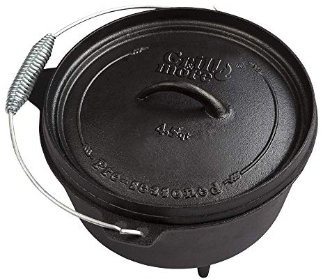 Grill & more Essentials Dutch Oven Feuertopf Schmortopf, Gusseisen, Fassungsvermögen 4 Liter, Abmessungen (B x H x T) 29,1 x 27,9 x 22,5 cm, 5 kg