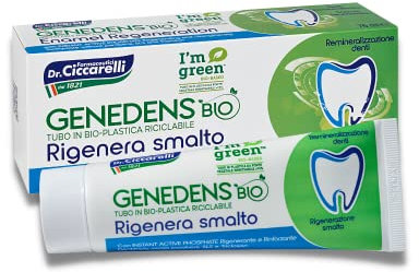 Genedens Bio, Zahncreme für die Regeneration des Zahnschmelzes, verhindert die Erosion des Zahnschmelzes und fördert seine natürliche Regeneration, 100% Made in Italy, 75 ml Tube