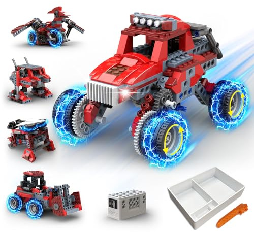 Apitor 8 in 1 STEM Kits for Kids Age 6-8, DIY Electronic Monster Truck Building Kit, STEM Toys for Boys Craft Projects 8-10, Build Robot DIY Activity for Ages 6 7 8 9 10 11 12 + Years