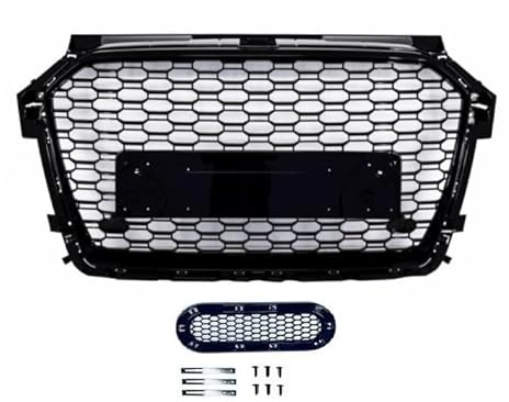 Calandra griglia radiatore per Audi A1 8X 2015-2018 nido d'ape nera lucida RS look
