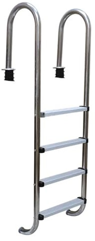 BOTOWI Échelle de Piscine à Quatre Niveaux Échelle en Acier Inoxydable 304 pour piscines creusées, avec marches en Acier Inoxydable Solides pièces intégrées Échelle antidérapante Robuste et Durable