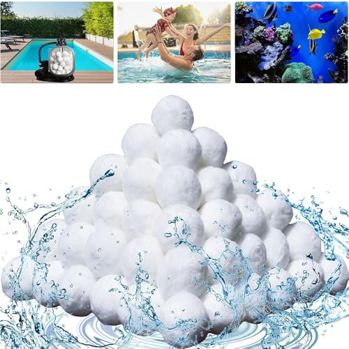 Voarge Palle filtranti Piscina 500 g,Sfere filtranti per sistemi di filtrazione a sabbia,Filtranti al posto di 18 kg di sabbia filtrante, per filtro di sabbia, piscina, robot