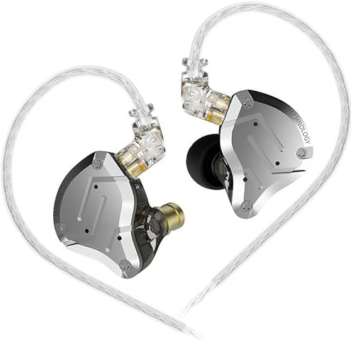keephifi KZ ZS10 Pro IEM Casque Filaire,4BA 1DD Ecouteurs in Ear Monitor,Carte de Croisement de Fréquence PCB séparée 3.5mm DJ Casque Fil avec Pilote Multiple pour Chanteur,PC Gaming