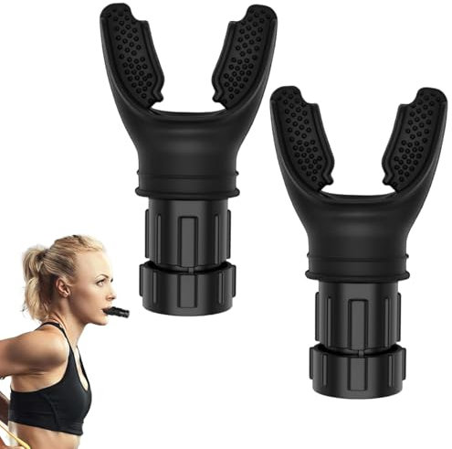 WOLMIK Breathing Trainer - 2 PCS Deep Breathing Lung Exerciser, Portable Breathing Trainer, Adjust Resistance Improve Lung Capacity Training Tool for Men, Women, Athletes, Singers, Runners, Sports