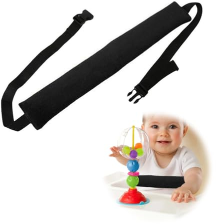 MIRKUZI Arneses de seguridad Protector de carrito de compras para silla alta de bebé de 1 pieza,arnés de correa de seguridad para silla de comedor de bebé portátil (negro)