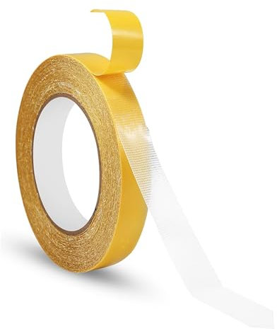 Dacatoow 1 Pcs Fabric Tape,Double Sided Tape for Clothes 0.6 In x 32.8Ft Long,Universal High Tack for Fixed Carpet Wall Decor Adhesive