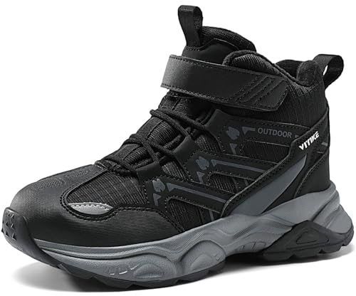 JMFCHI Winterschuhe Kinder Schneestiefel Jungen Warm Gefütterte Mädchen Wanderstiefel Mid Trekkingschuhe Outdoor rutschfest gr 32