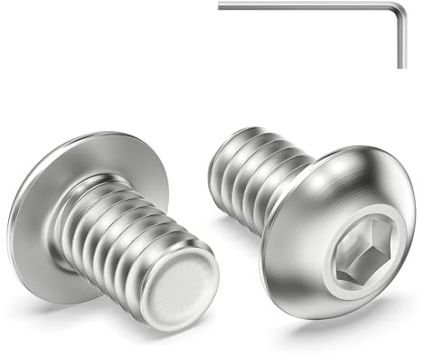 Zuyya 120 viti a testa bombata M4 x 6 mm, testa semicircolare in acciaio inox A2 V2A, filettatura completa con chiusura a esagono incassato