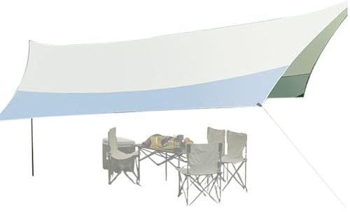 Spizummp Parasole per patio | 5,2 x 4,5 m protezione solare esterna, ombra esterna indispensabile, per esterni, spiaggia, picnic, campeggio, cortile, giardino, patio, prato