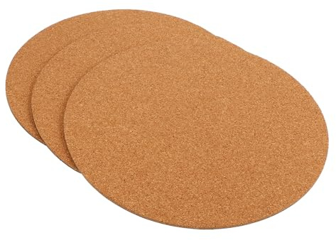 Generico Set 3 Pezzi Sottovaso per Piante in Sughero Ø250mm, Tappetino Sottobicchiere per Fioriere da Giardino, Resistente e Pratico per Protezione Mobili e Pavimenti