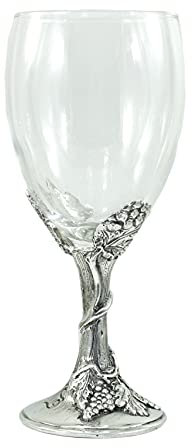 Verre et étain goblet verre. Élégant et raffiné, créé et ciselée à la main en Italie. Cavagnini qualité