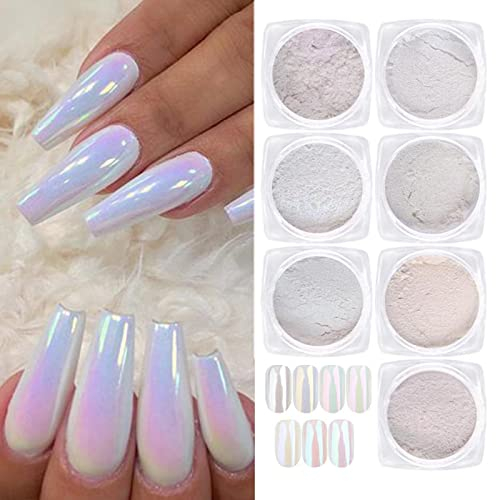 GZSYY Chrome Glitzerpuder Spiegel Nagel 7PCS Nagel Pigment Pearl Nagel Metallic Mirror Glitzer Nagelpuder Chrome Powder Pearls